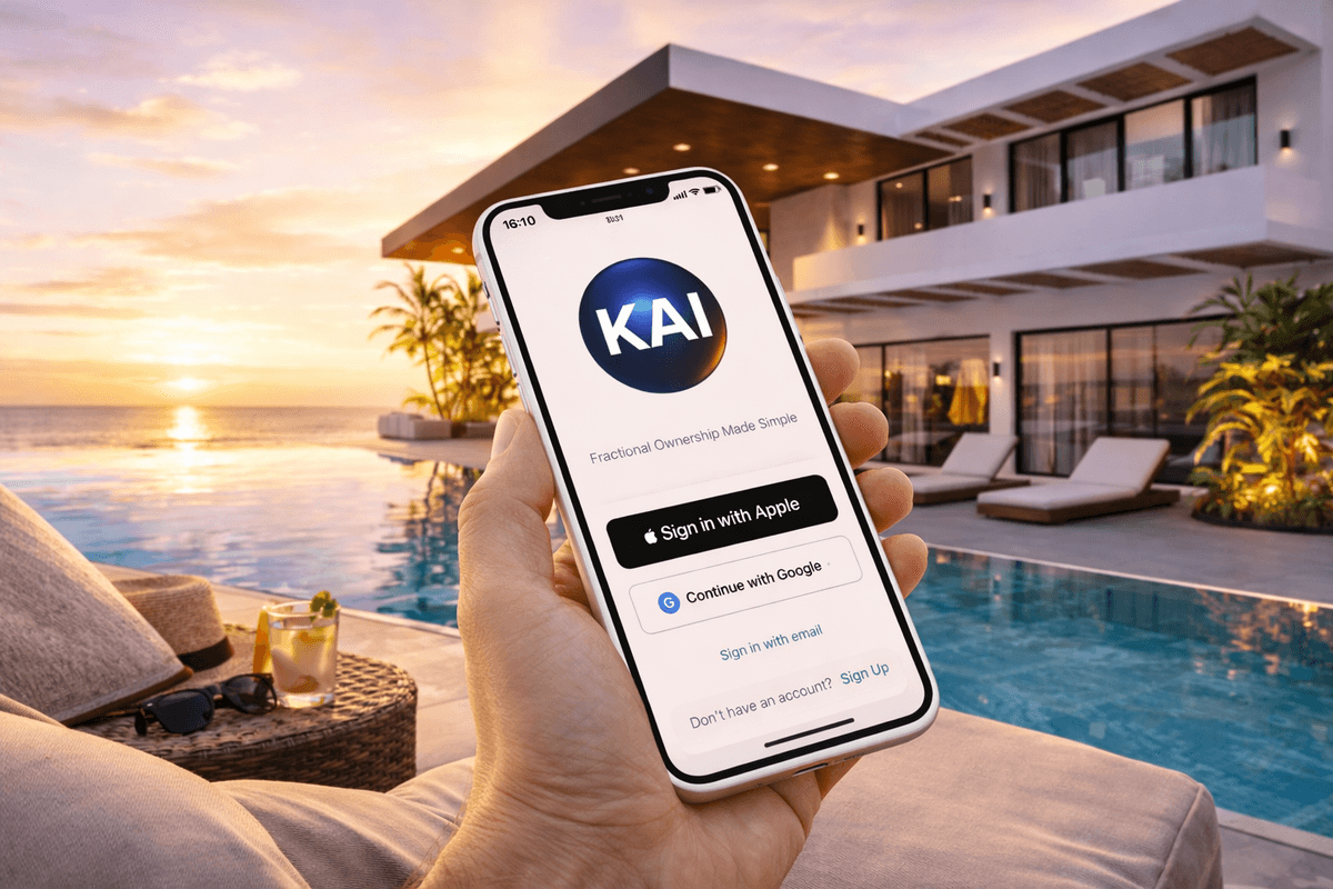 Using the Kai mobile app at a luxury villa