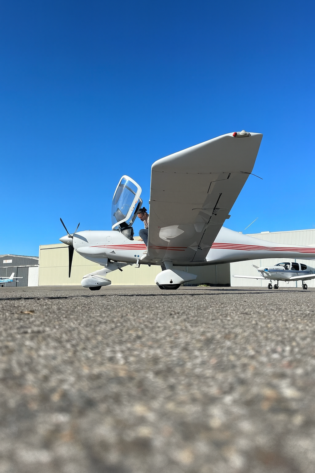 Shared airplane ready for flight